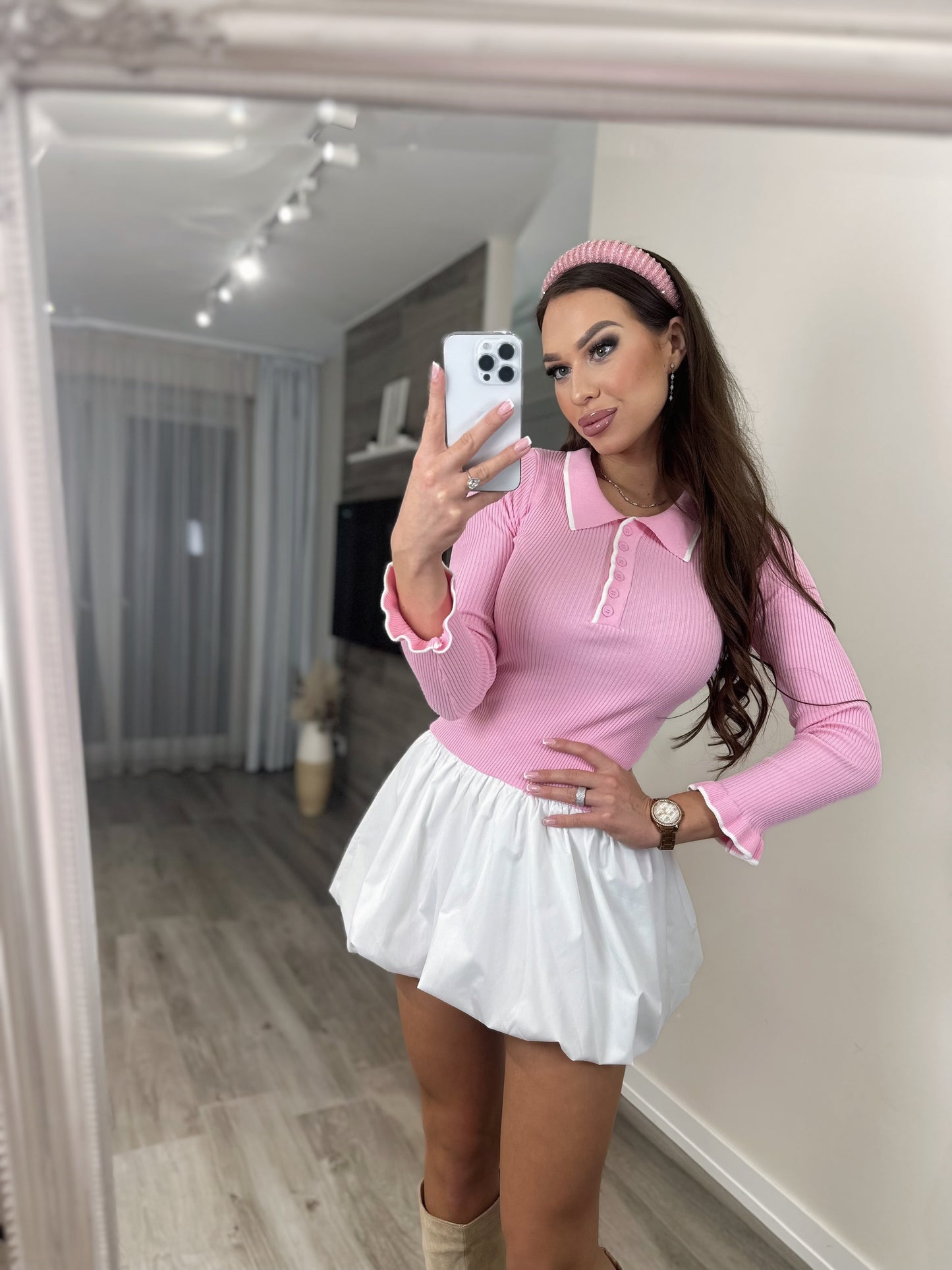 'Barbie dream' rózsaszín hagymaszoknyás ruha