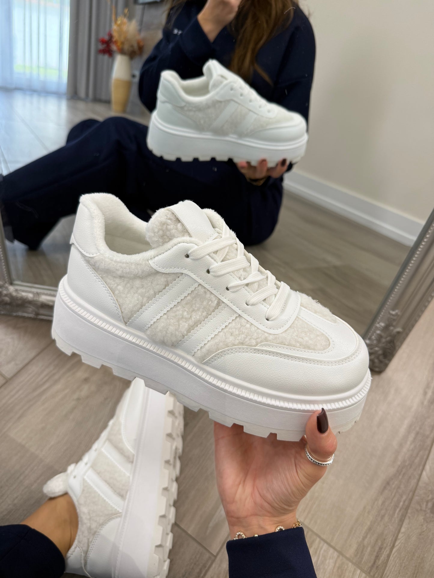'Bella WHITE' autumn bélelt sneaker