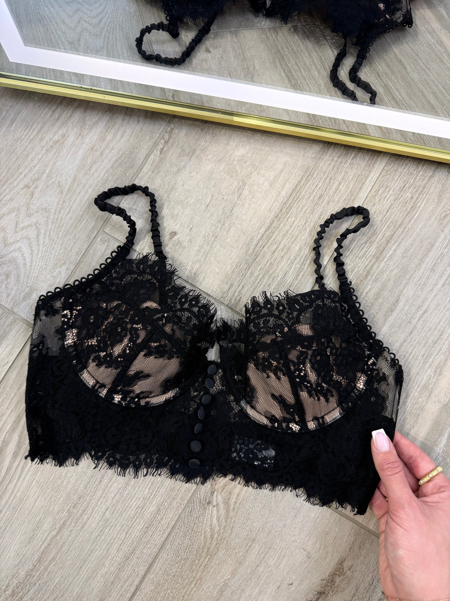 'Romance' black bralette