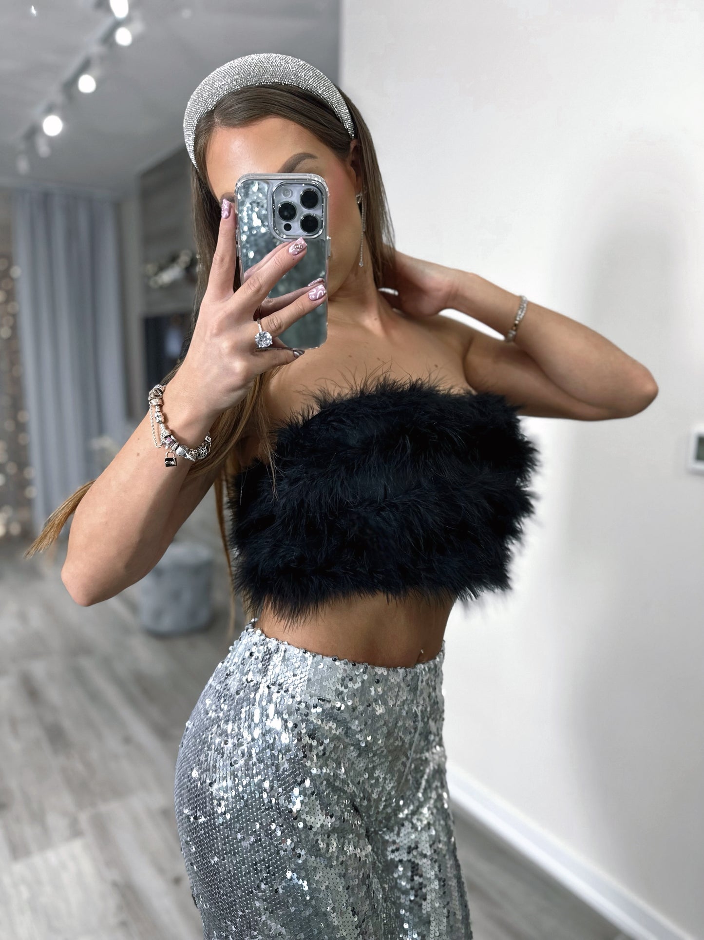 'Angel' fekete tollas top