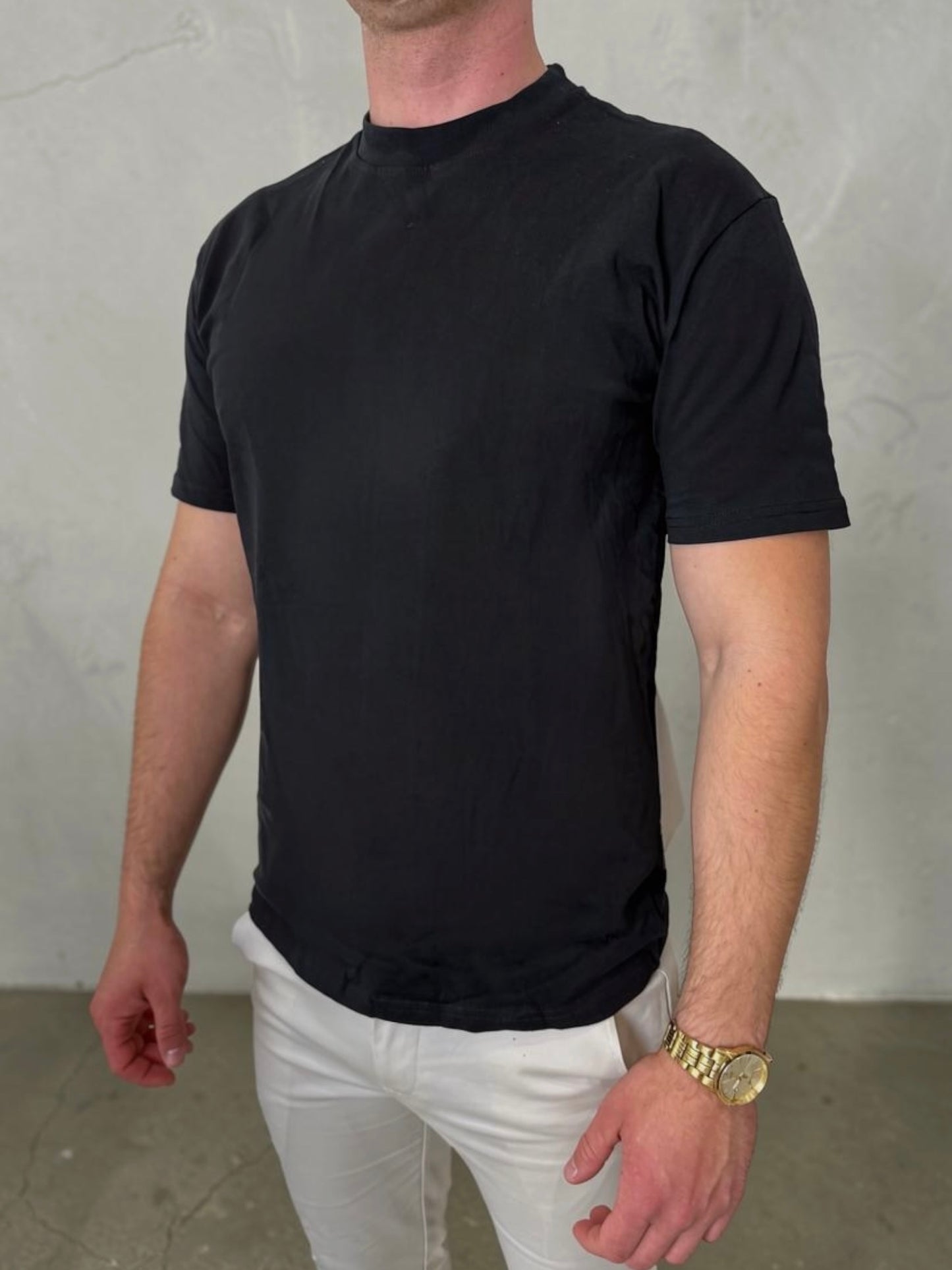 GENTLEMAN Basic fekete póló (Regular FIT)