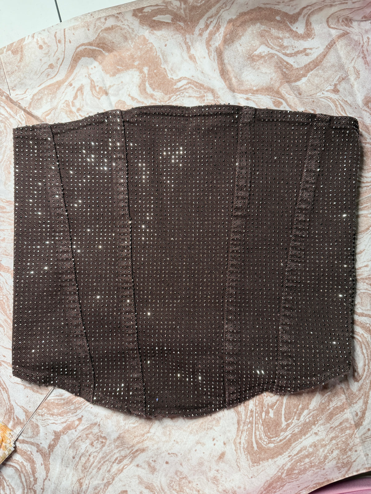 ‘Brown Diamonds' full strasszos farmer top -50% hibás