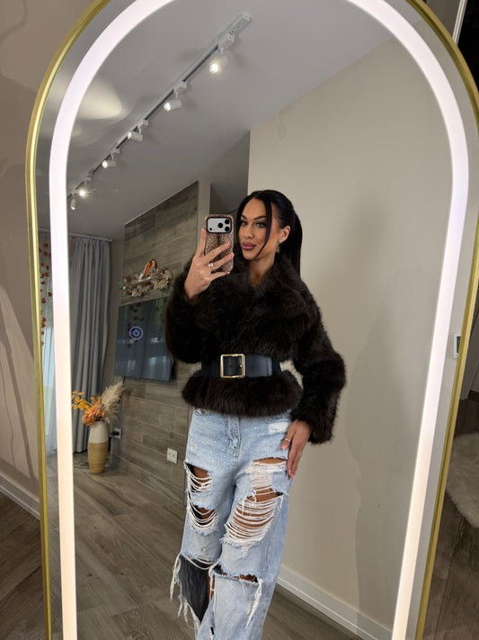 'Fur Ever' barna műszőrme kabát + öv LIMITED