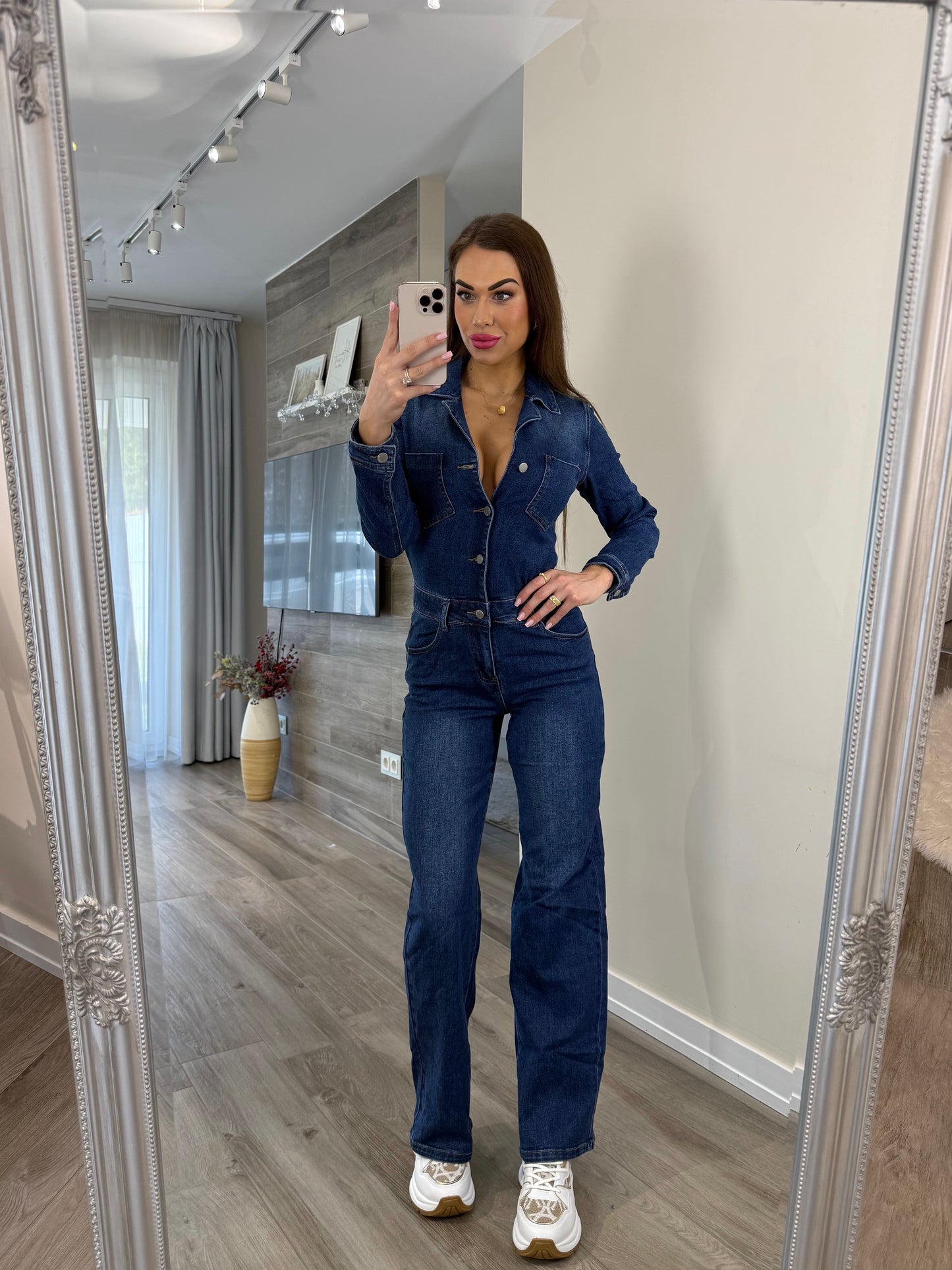 'Denim Diva' Dark Blue Denim Overall