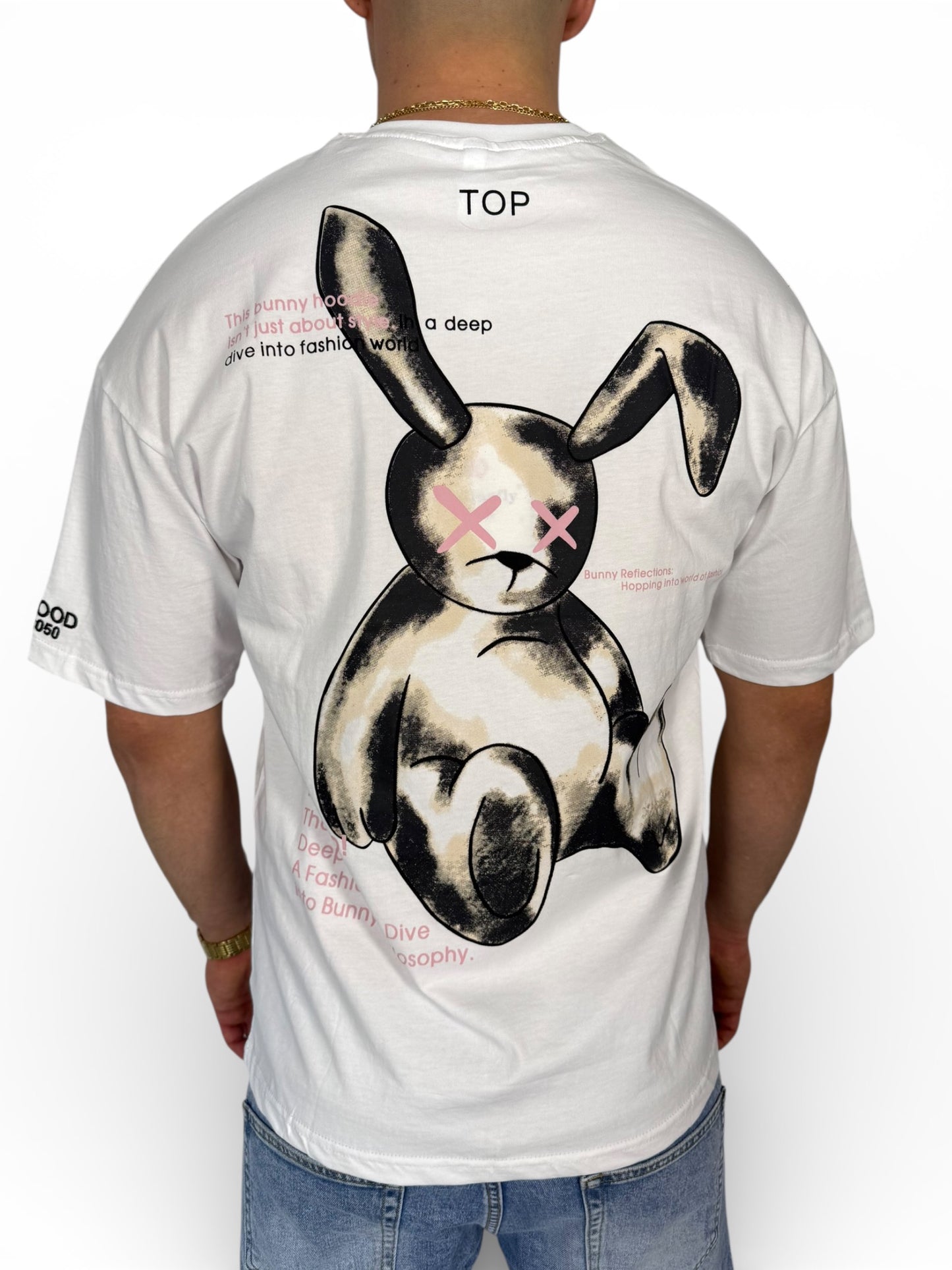 GENTLEMAN "Topgood" White Printed T-Shirt (Baggy fit)
