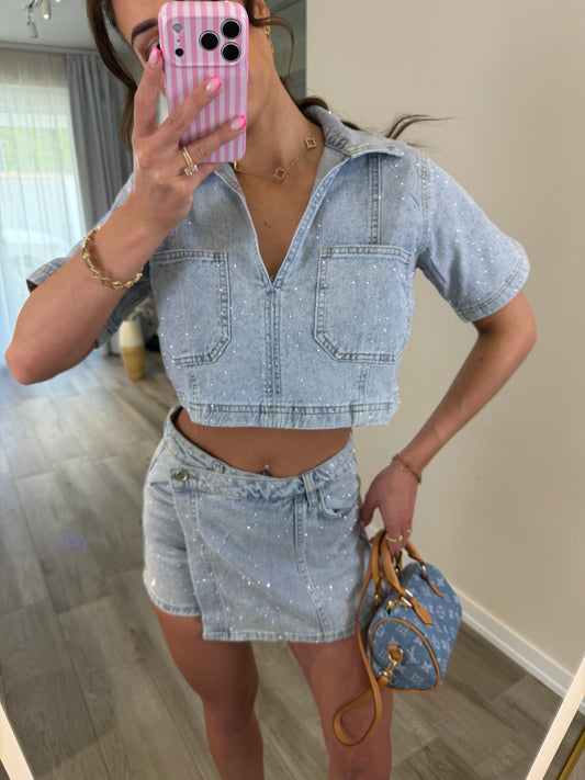 'Crystal Denim Darling' denim top
