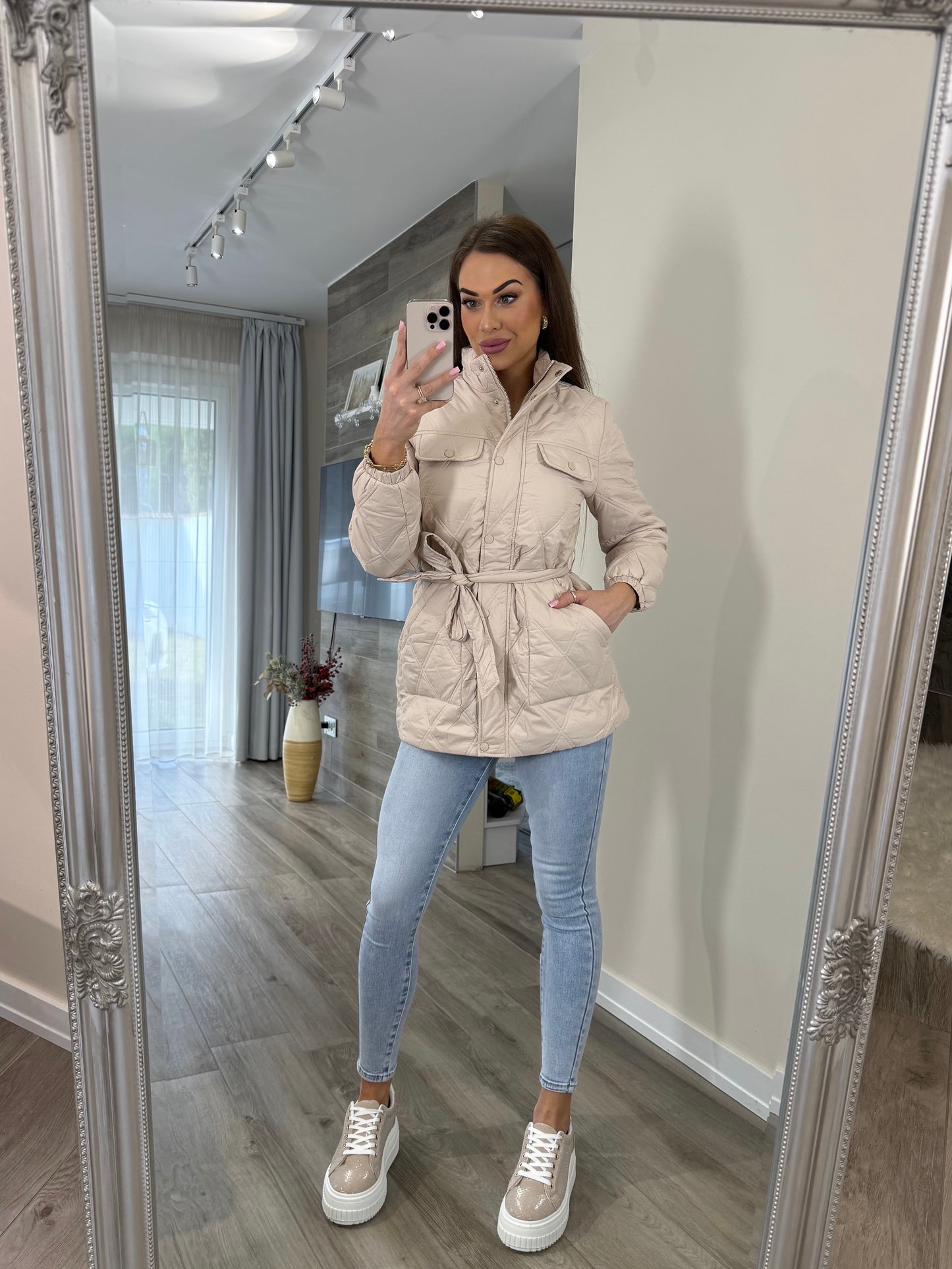 'Vanilla Dream' beige puffer jacket