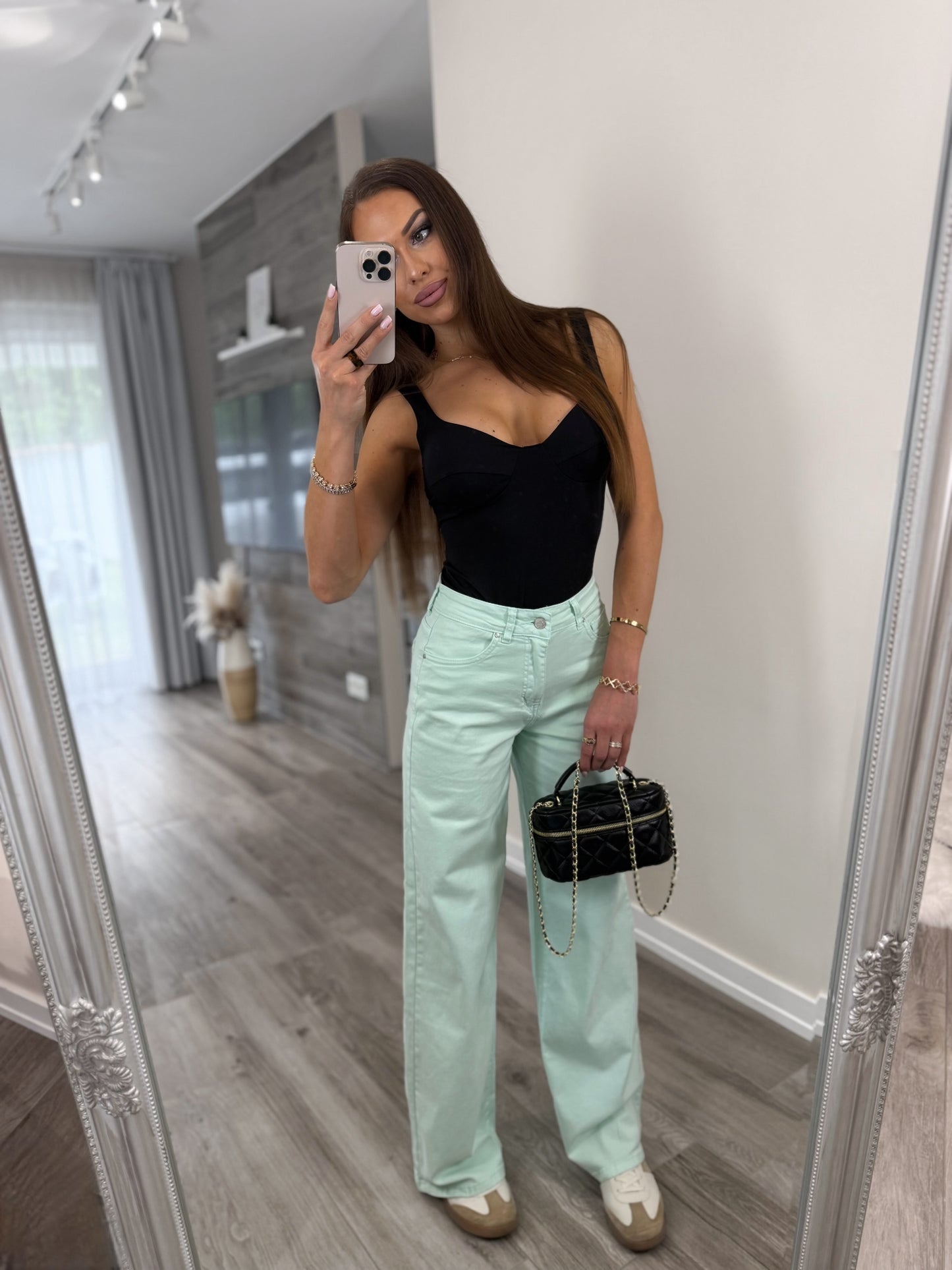 ‘Mint to be' menta farmernadrág (Wide leg)