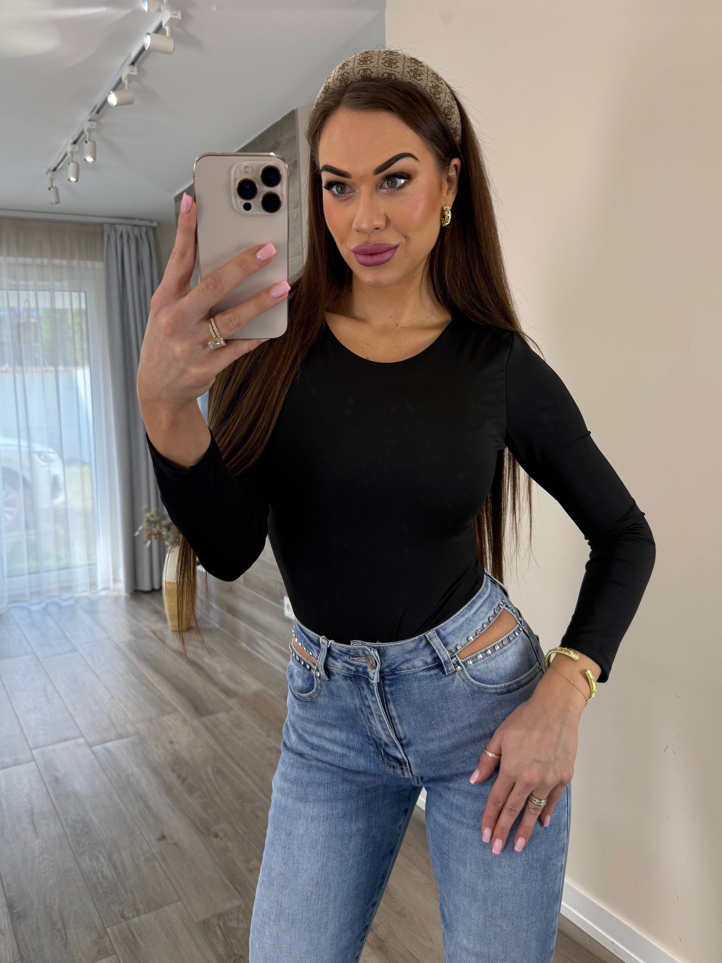 'Drama Queen' ripped rhinestone jeans (Mom fit) OVERSIZED!