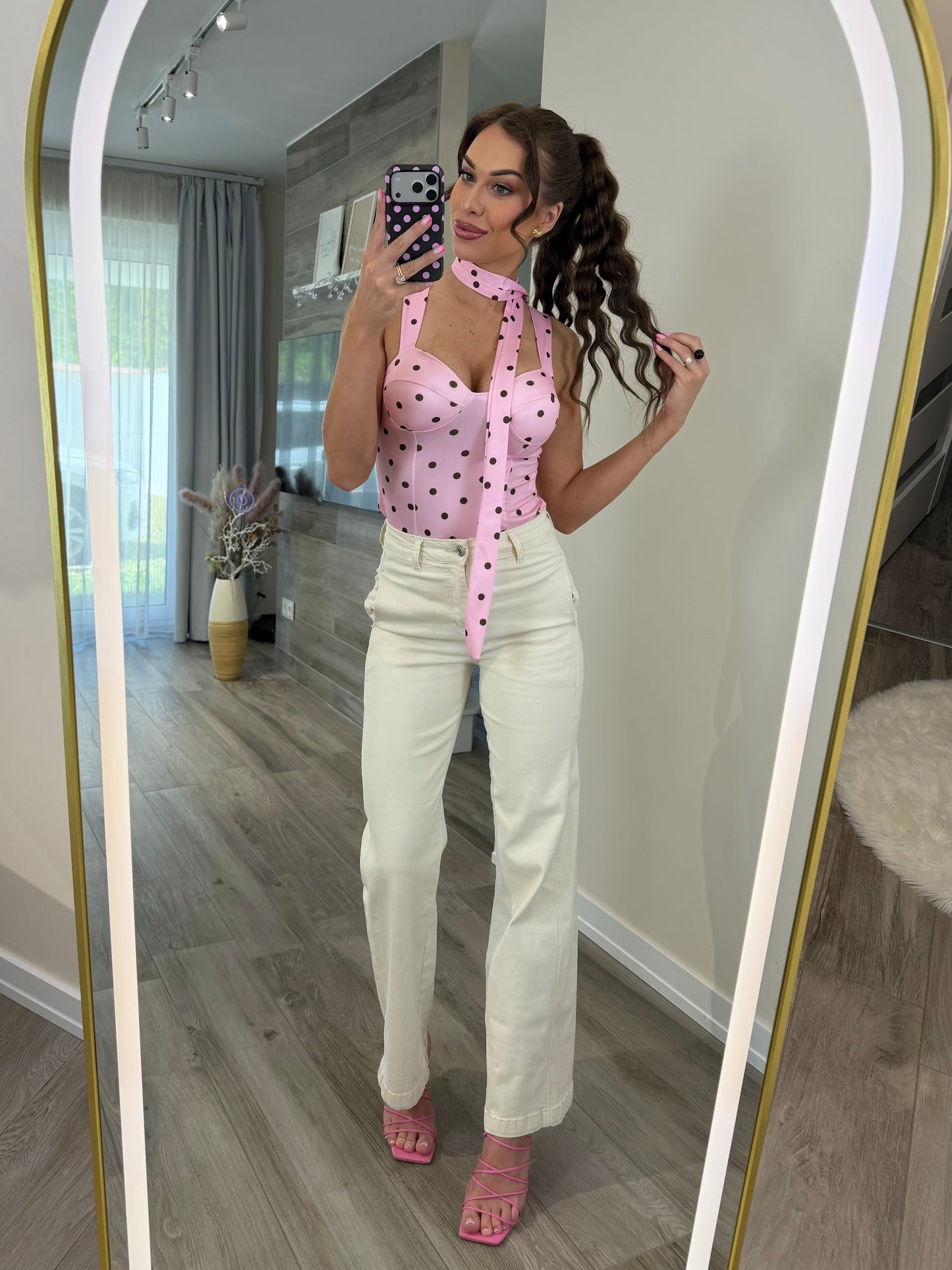 'Polka Princess' pink polka dot top