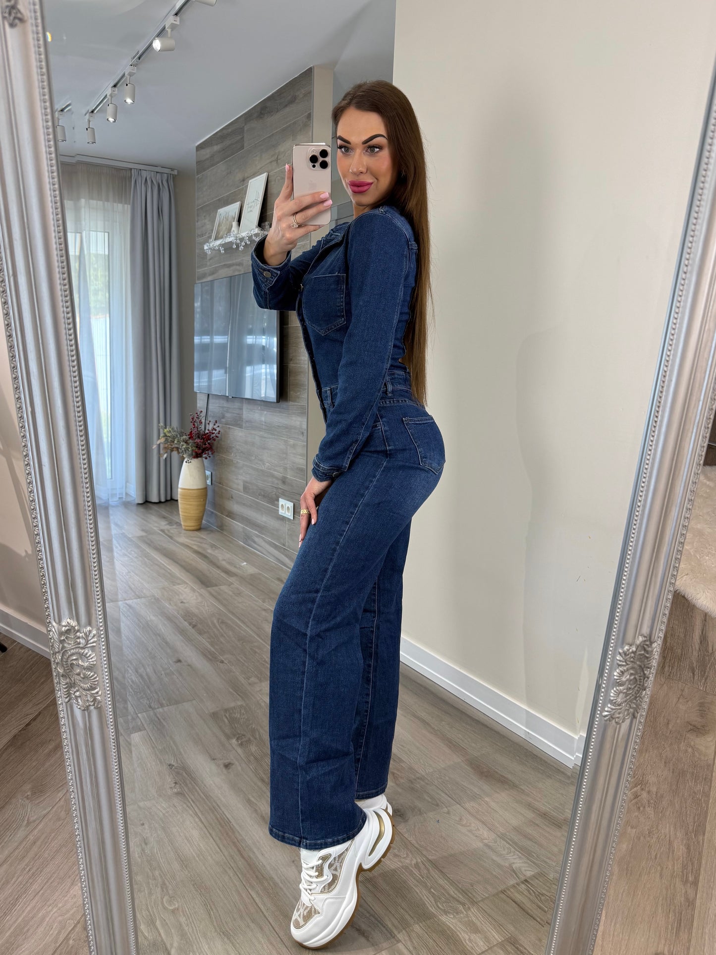 'Denim Diva' Dark Blue Denim Overall