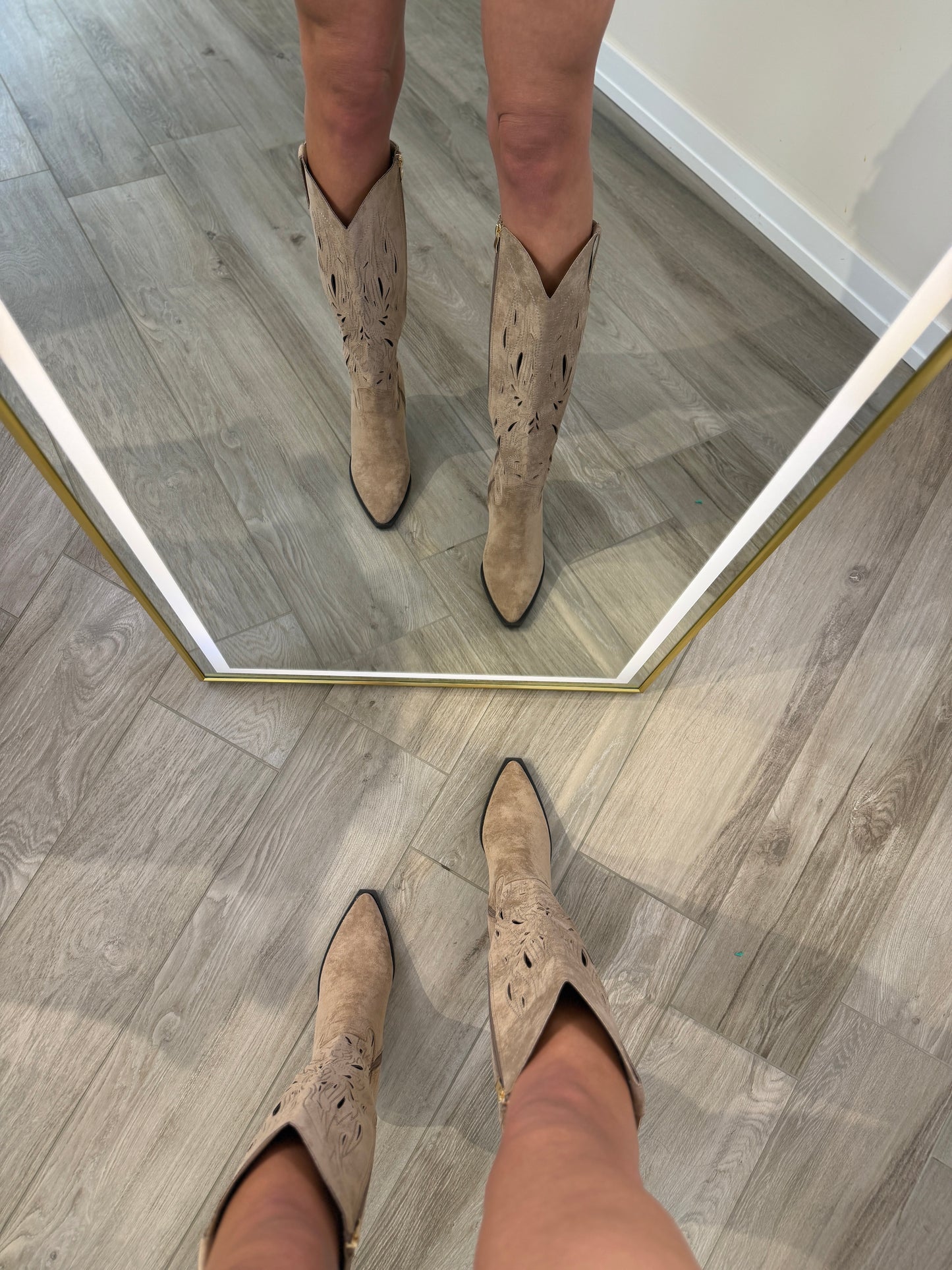'Cowgirl' bézs fesztivál/nyári csizma