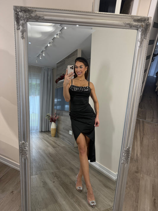 'Santa Babe' fekete flitteres MIDI ruha LIMITED