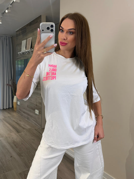 'Crystal Pocket' black and pink rhinestone t-shirt