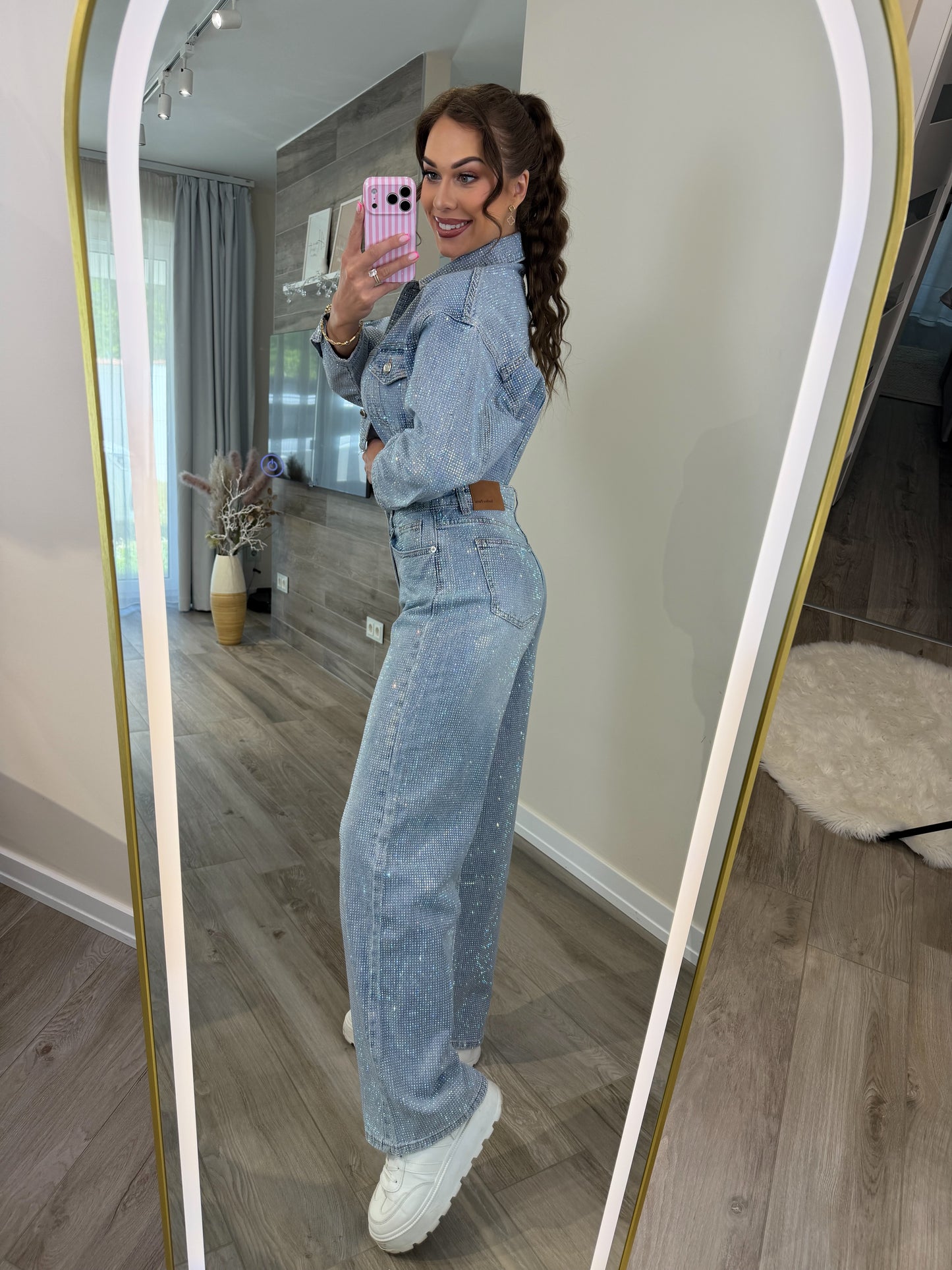 'Rainbow Diamonds' full rhinestone denim jeans PREMIUM