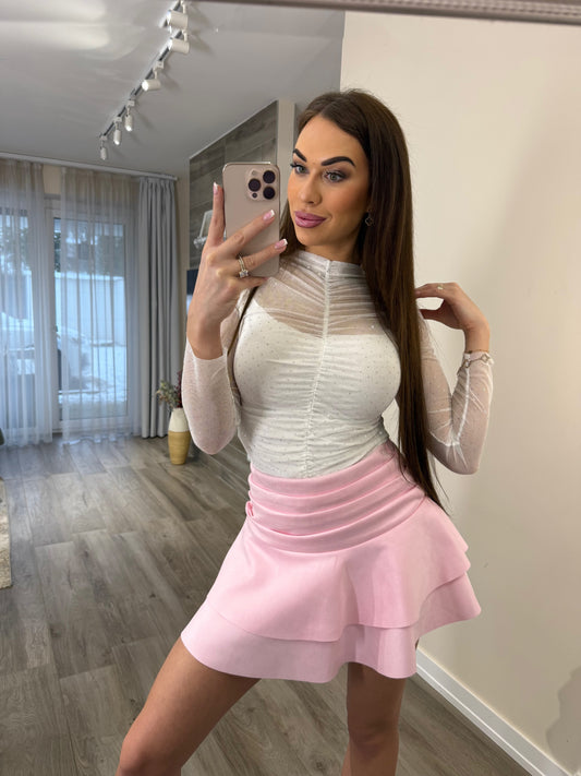 'Sparkle' white rhinestone top