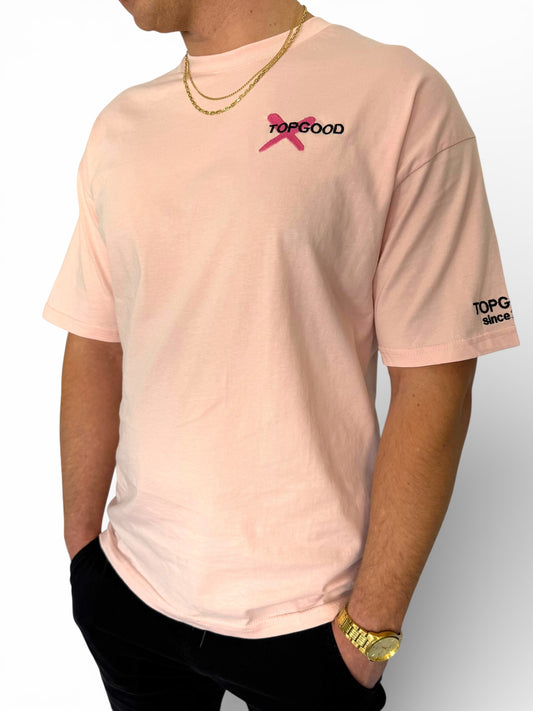 GENTLEMAN "Topgood" rózsaszín nyomott mintás póló (Baggy fit)