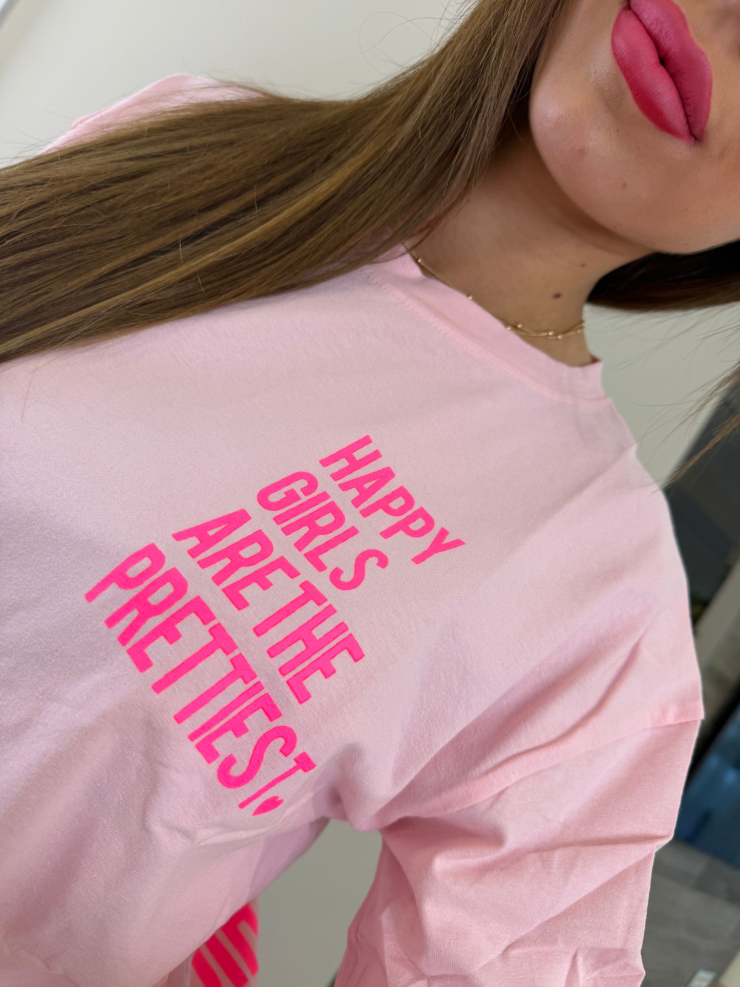 'Crystal Pocket' black and pink rhinestone t-shirt