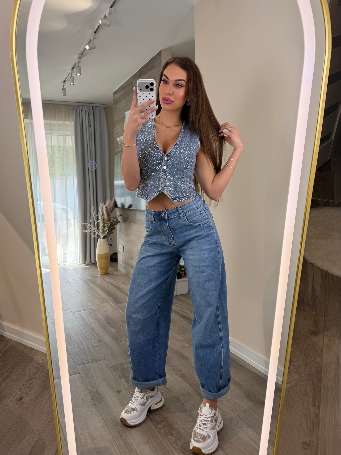 'Crystal Rodeo' rhinestone denim vest