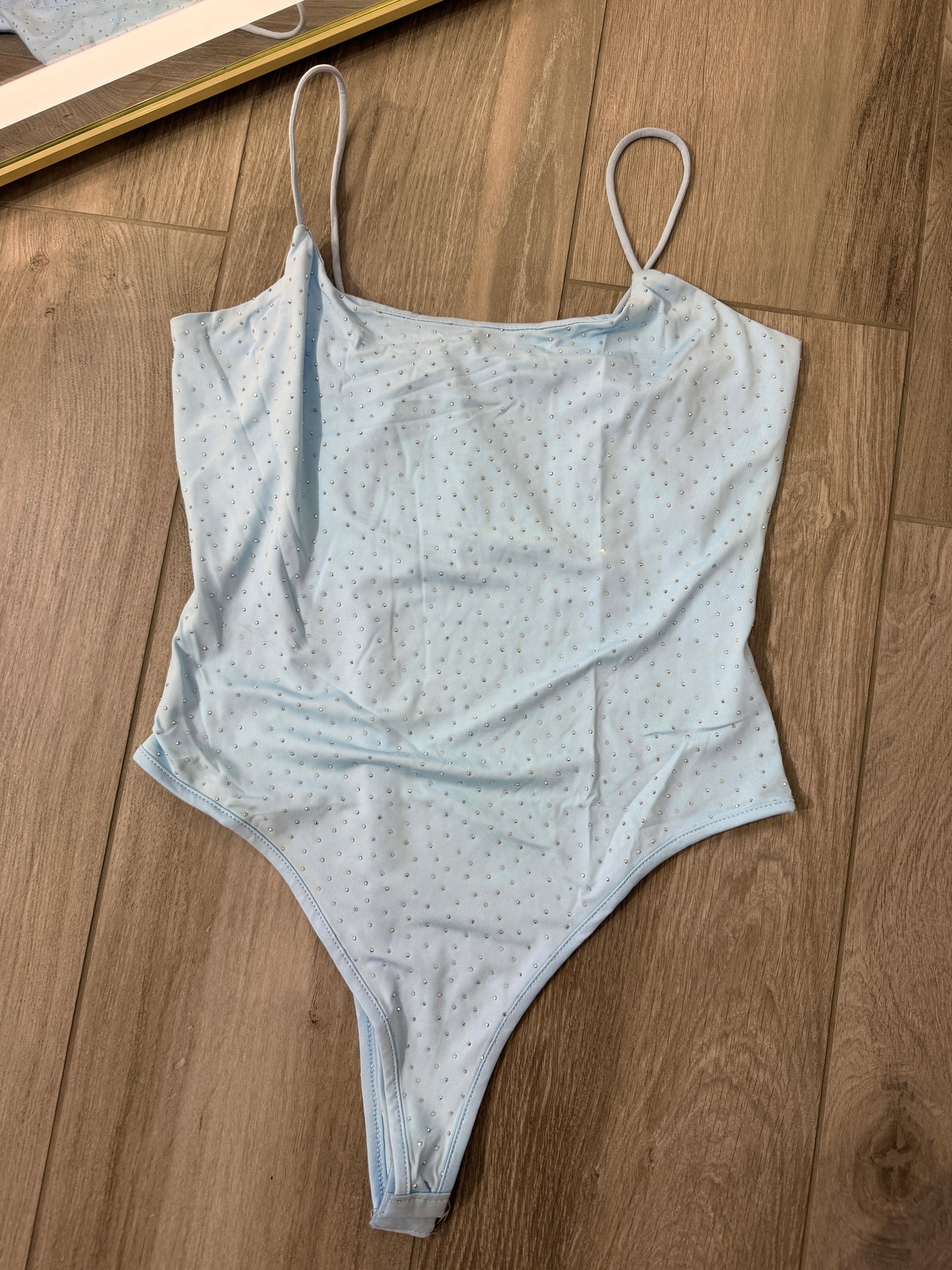 ‘Sparkle' babakék strasszköves body