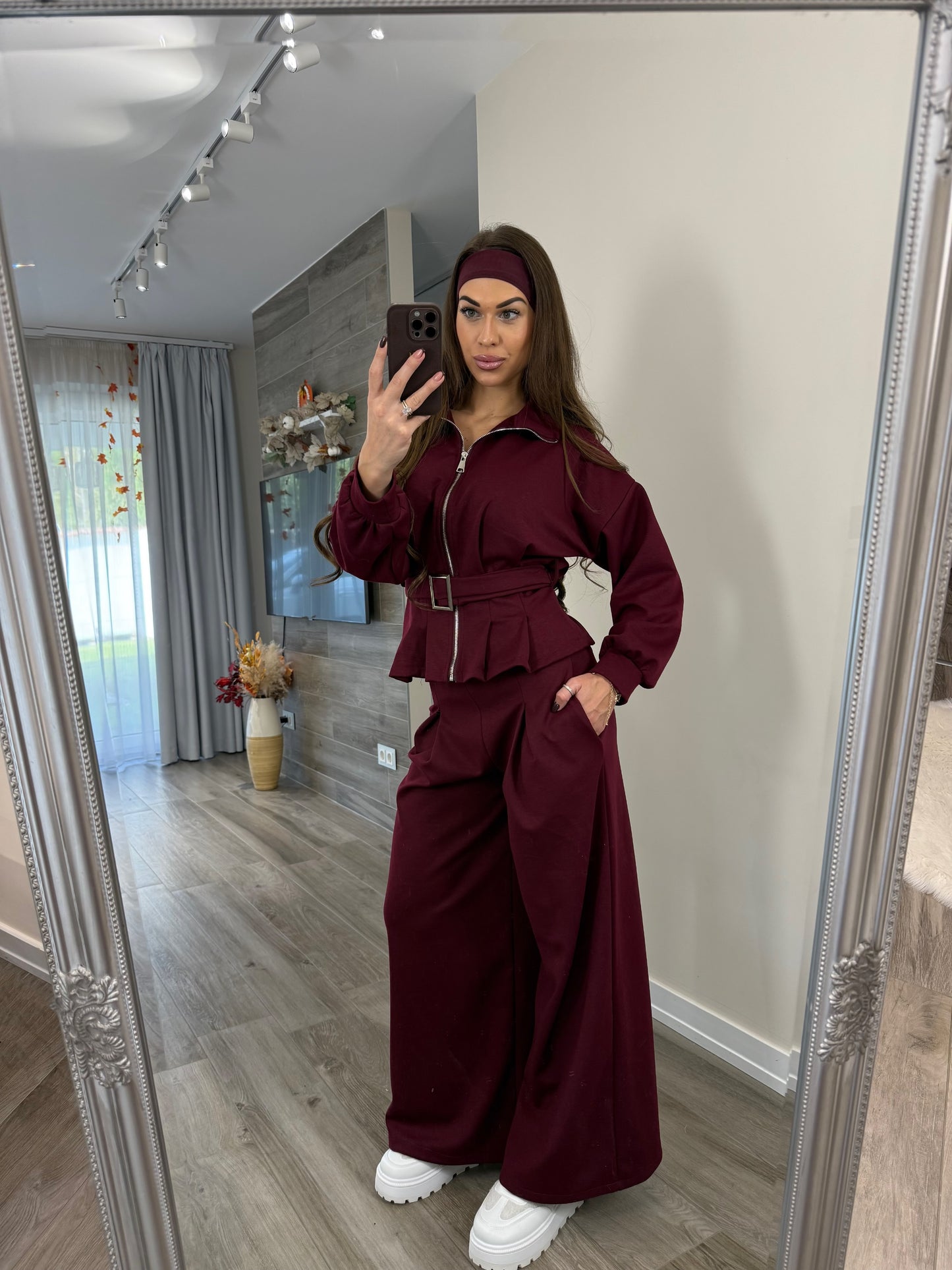 ‘Ruby' burgundi puha szabadidő szett