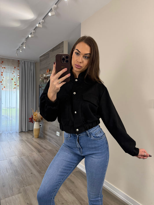‘Alessia' velúr fekete bomber