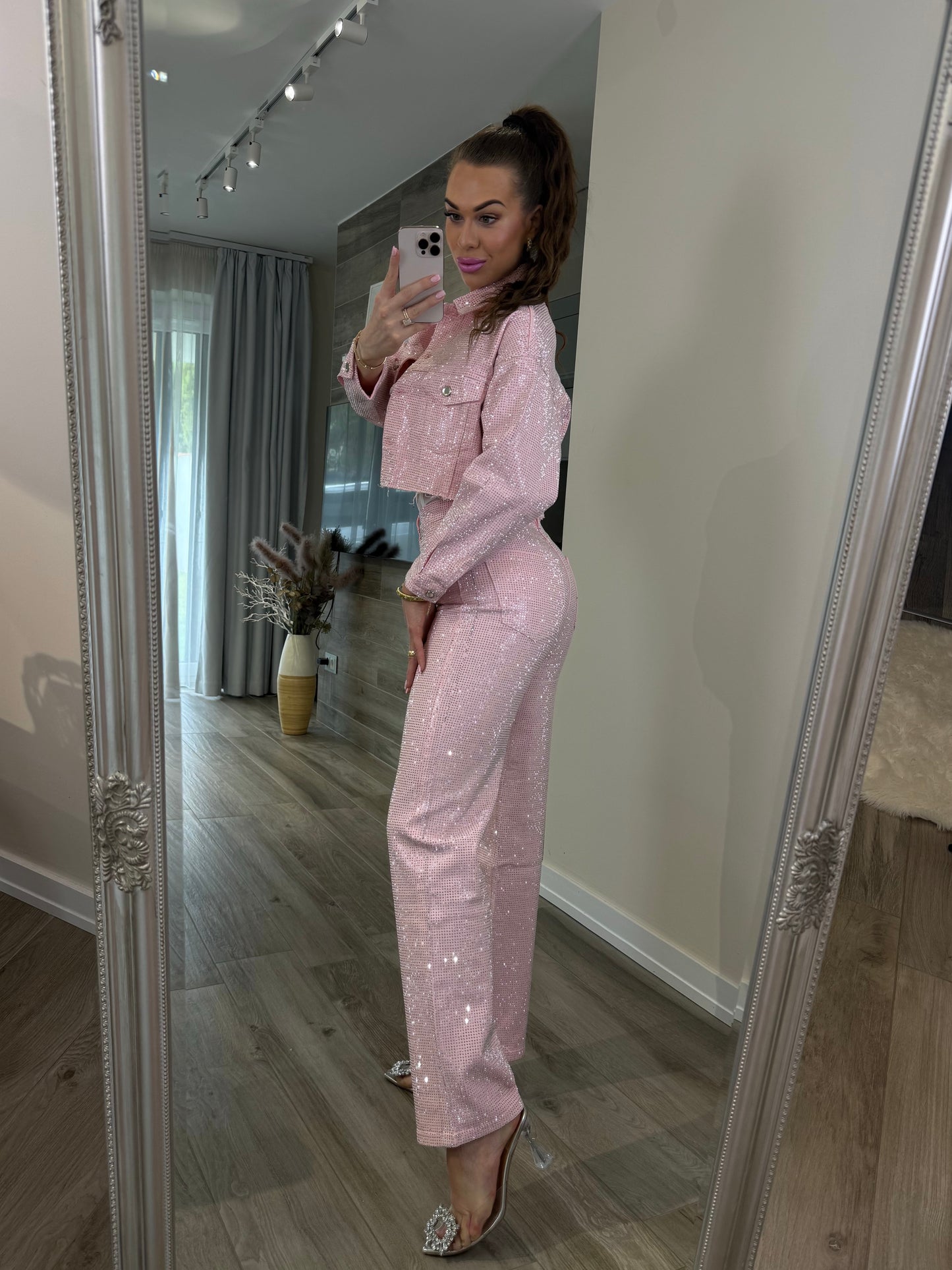 'Pink Diamonds' full rhinestone denim jeans PREMIUM