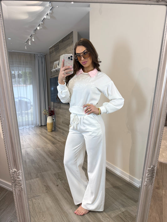 'Prosecco Mood' rózsaszín-fehér szabadidő szett