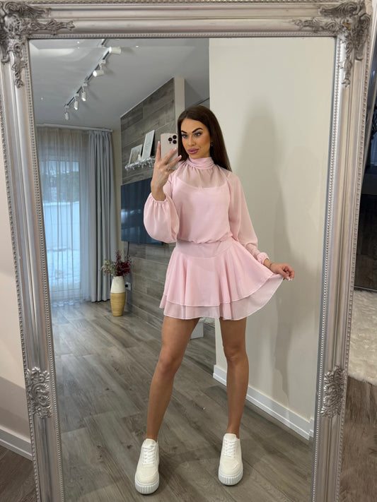 'Valentine's' pink organza jumpsuit