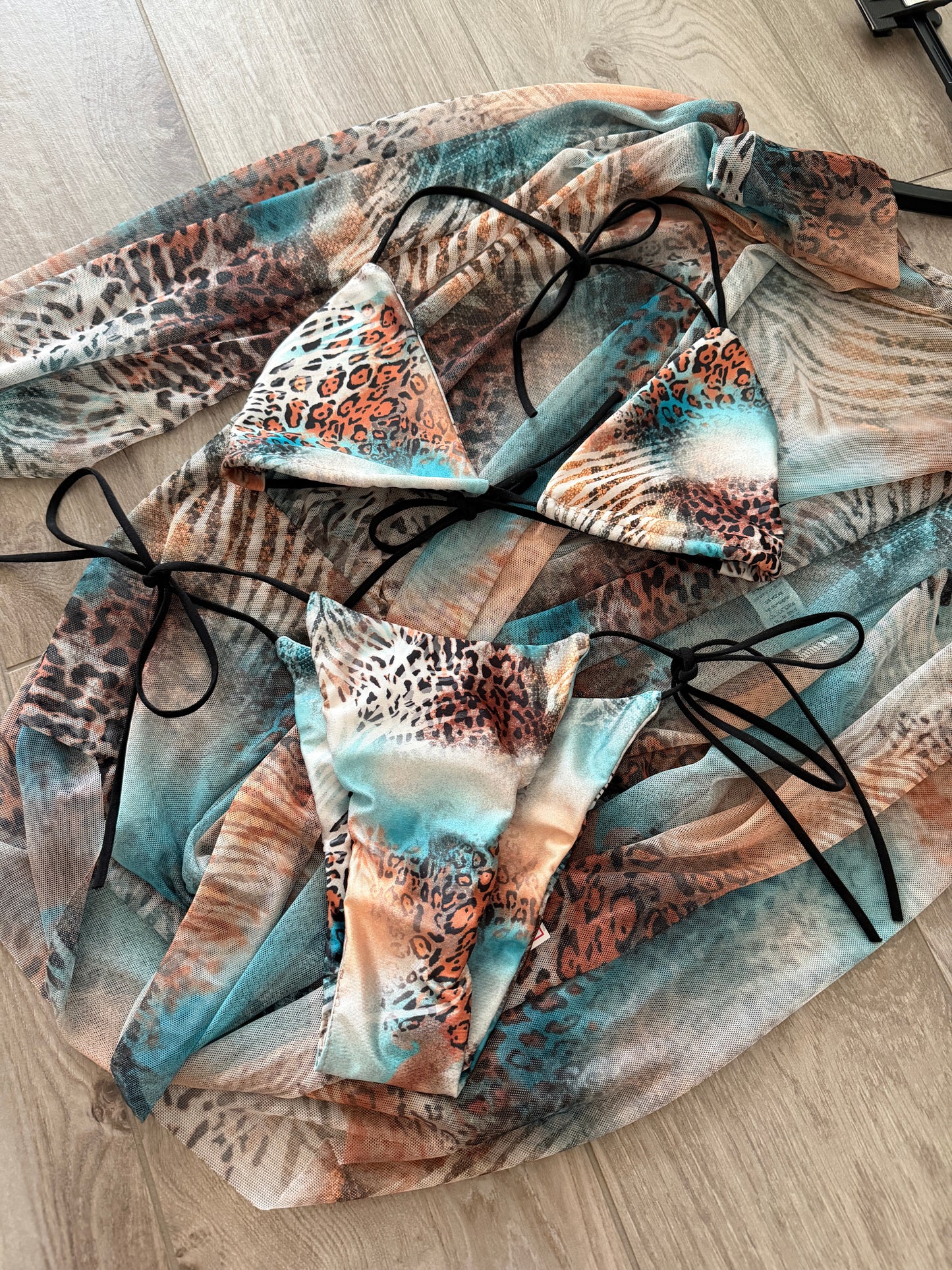 ‘Safari Nights’ 3 részes bikini-cover szett BLUE